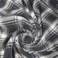 Black White Tartan Brushed Cotton Fabric 42" Wide Plaid Dress Craft Material By The Meter