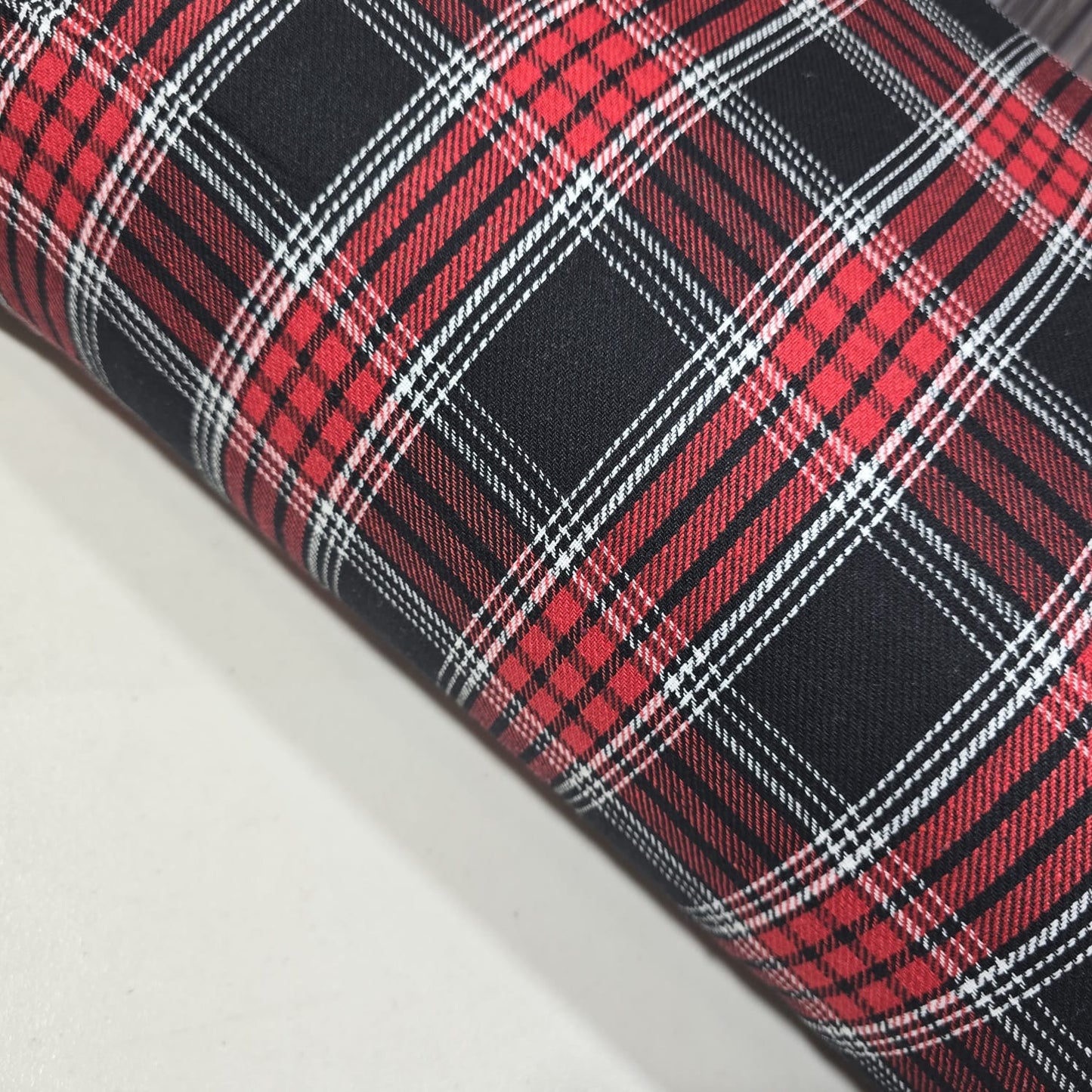 Highland Scarlet Tartan Brushed Cotton Fabric 42" Wide Plaid Dress Craft Material By The Meter