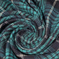 Teal Black White Tartan Brushed Cotton Fabric 42" Check Flannel By The Meter