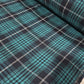 Teal Black White Tartan Brushed Cotton Fabric 42" Check Flannel By The Meter