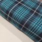 Teal Black White Tartan Brushed Cotton Fabric 42" Check Flannel By The Meter