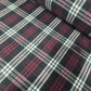Burgundy Black White Tartan Brushed Cotton Fabric 42" Check Flannel By The Meter