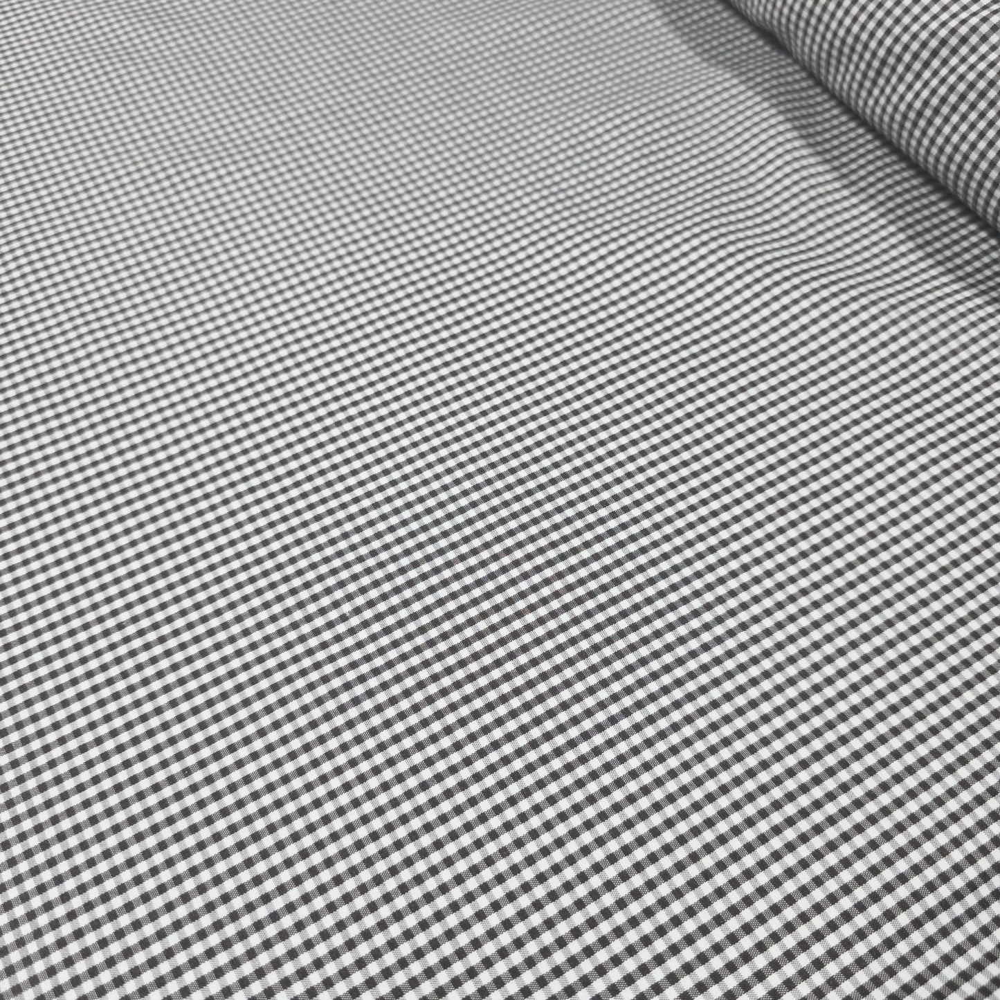Brown 1/16" Gingham Check Poly Cotton Fabric 58" Dress Craft Material By Meter