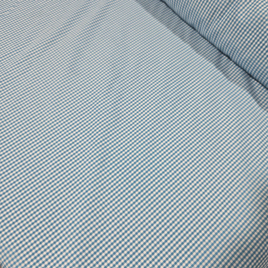 Turquoise 1/16" Gingham Check Poly Cotton Fabric 58" Dress Craft Material By Meter