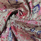 Wine Indian Banarasi Brocade Fabric Gold Jacquard Pink Blue Dress Material 44" By Meter