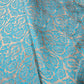 Turquoise Indian Banarasi Brocade Fabric Gold Paisley Jacquard Dress Material 44" By Meter