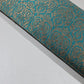 Turquoise Indian Banarasi Brocade Fabric Gold Paisley Jacquard Dress Material 44" By Meter