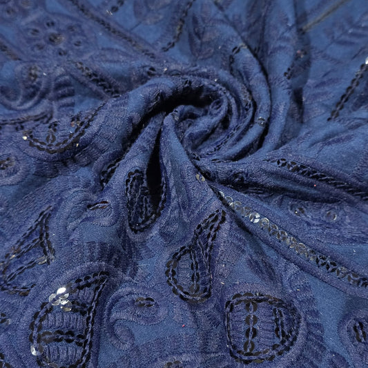 Broderie Anglais Pailletten-Stickerei, ANGLAISE, weicher Viskose-Kleider-Bastelstoff, 111,8 cm (Flaschengrün)