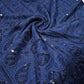 Navy Blue Broderie Anglais Sequin Embroidery ANGLAISE Soft Viscose Dress Craft Fabric 44"