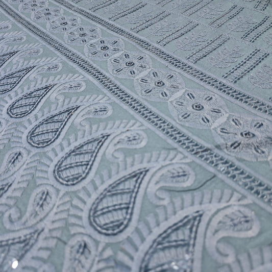 Broderie Anglais Pailletten-Stickerei, ANGLAISE, weicher Viskose-Kleider-Bastelstoff, 111,8 cm (Flaschengrün)