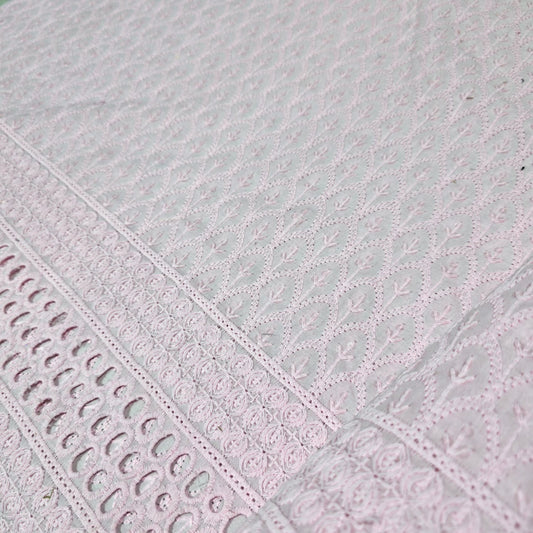 Pink Cotton Broderie Anglaise Fabric with Sequin Embroidery 44" Wide | Dress Fabric by the Meter