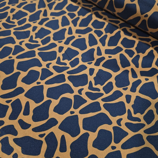 Orange Black Leopard Anti Static Lining Fabric 58" Wide | Smooth Dress, Jacket & Skirt Lining Material by the Meter