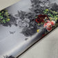 Silver Blossom Noir Soft Floral Print Satin Dress Craft Fabric By The Meter 58"