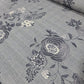 Deadstock Grey Floral Check Viscose Jersey Fabric 58" Wide | Soft Stretch Knit Dressmaking Material By The Meter