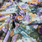 Deadstock Purple & Mustard Floral Viscose Jersey Fabric 58" Wide | Soft Stretch Knit Dressmaking Fabric By the Meter