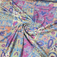 Deadstock Patchwork Paisley Viscose Jersey Fabric 58" Wide | Boho Stretch Dressmaking Fabric By the Meter