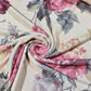 Deadstock Vintage Rose Floral Viscose Jersey Fabric Stretch 58" Dressmaking By Meter