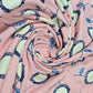 Deadstock Peach Dandelion Viscose Jersey Fabric Stretch 58" Floral By Meter