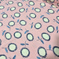 Deadstock Peach Dandelion Viscose Jersey Fabric Stretch 58" Floral By Meter
