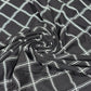 Deadstock Black Windowpane Viscose Jersey Fabric Stretch 58" Geometric By Meter