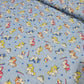 Pastel Unicorn Rainbow Cotton Jersey Fabric Blue Kids Stretch 58" By Meter