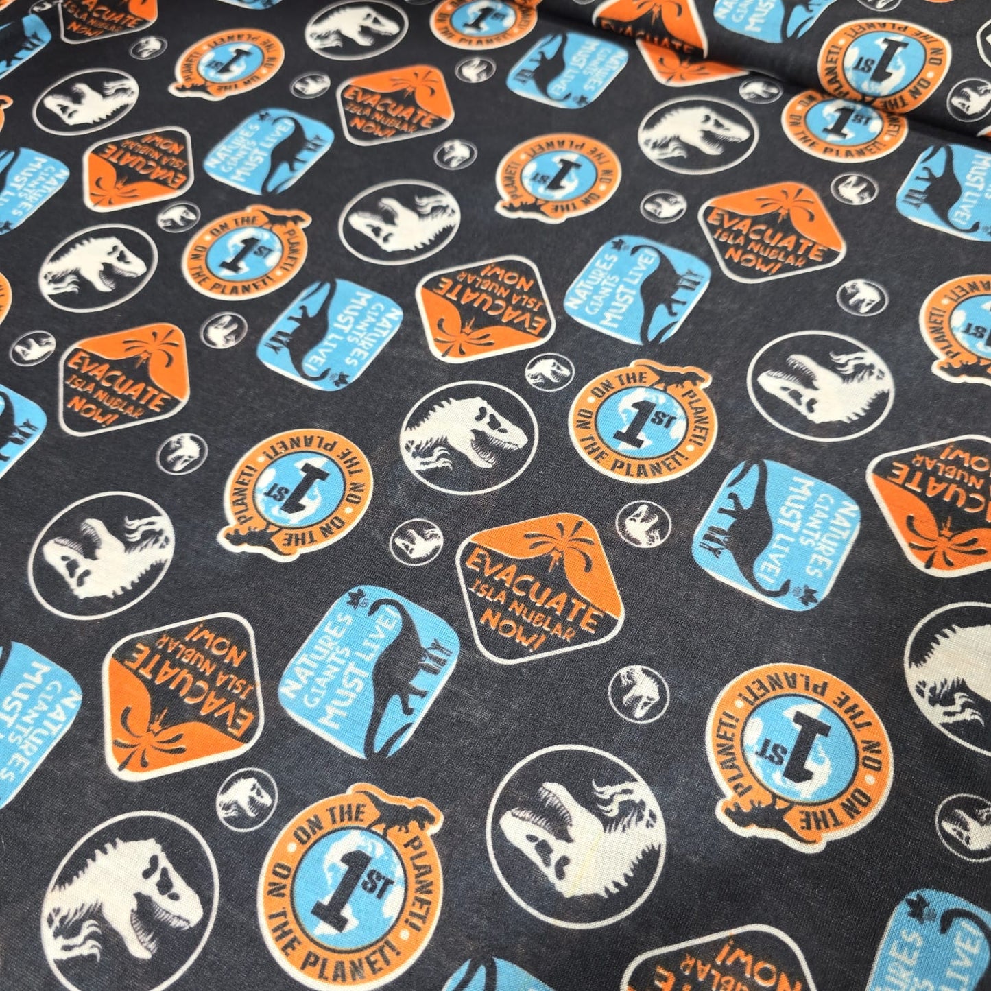 Dinosaur Cotton Jersey Fabric Jurassic Park Style Stretch Kids 58" By Meter