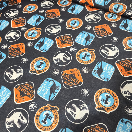 Dinosaur Cotton Jersey Fabric Jurassic Park Style Stretch Kids 58" By Meter