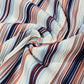 Plissé Stripe Stretch Fabric White Navy Coral Ribbed Dressmaking By The Meter