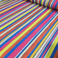 Plissé Rainbow Stripe Ribbed Jersey Stretch Fabric White Blue Pink Yellow Orange By The Meter