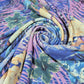 Tropical Floral Ribbed Jersey Fabric Stretch Dressmaking Material By The Meter