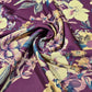 Plum Floral Scuba Crepe Fabric 58" Stretch Dressmaking Material By The Meter