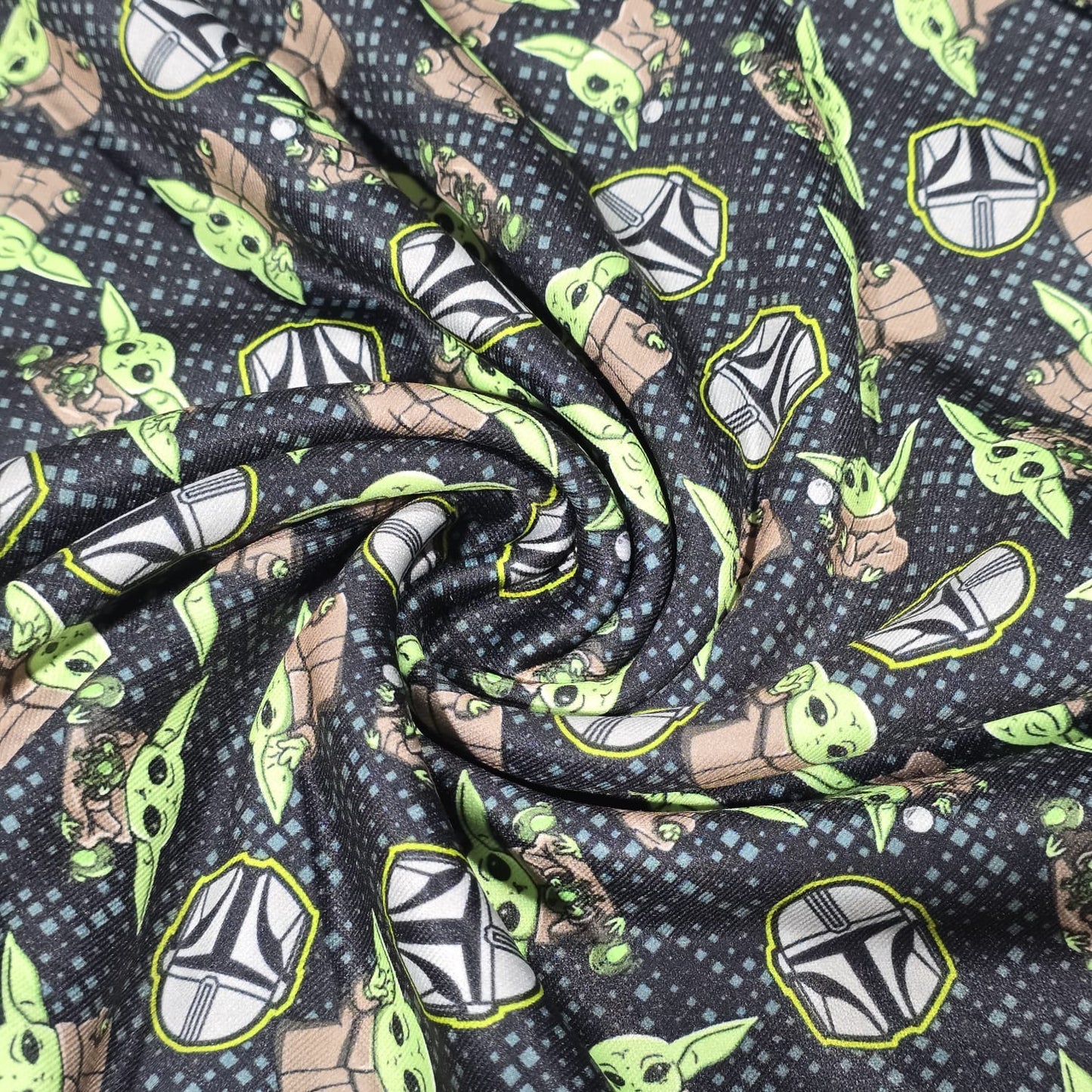 Baby Yoda Inspired Single Fleece Scuba Fabric 58" Stretch Character Dress Craft Material By The Meter