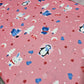 Scuba Crepe Fabric – Winter Animals & Snow Print on Pink | Stretch Fabric by the Meter (58” Wide)