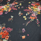 Black Floral Scuba Crepe Fabric 58" Stretch Dressmaking Material By The Meter