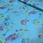 Sky Blue Floral Scuba Crepe Fabric 58" Stretch Dressmaking Material By The Meter