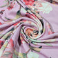 Pastel Pink Floral Scuba Crepe Fabric – Soft & Stretchy Floral Print By Meter