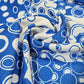 Abstract Blue Patchwork Scuba Crepe Fabric 58" Stretch Dressmaking Material By The Meter