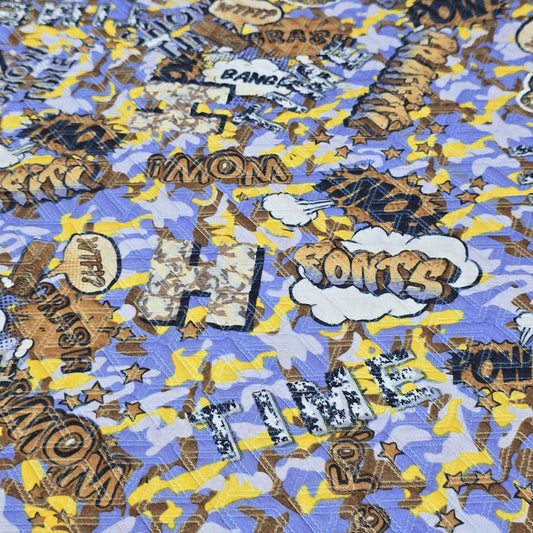 Comic Graffiti Print Bonded Scuba Fabric – Stretch Material (58” Wide) By The Meter | Urban Style for Clothing & Crafts