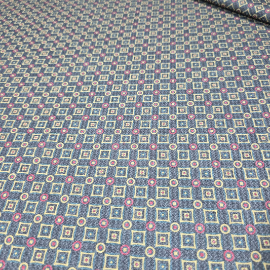 Geometric Diamond Scuba Fabric 58" Retro Stretch Dressmaking Fabric By The Meter