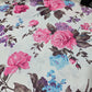 Floral Dri Fit Jersey Fabric 58" White Sports Stretch Activewear Fabric By The Meter