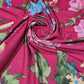 Floral Dri Fit Jersey Fabric 58" Hot Pink Sports Stretch Activewear Fabric By The Meter