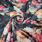 Floral Dri Fit Jersey Fabric 58" Black Sports Stretch Activewear Fabric By The Meter