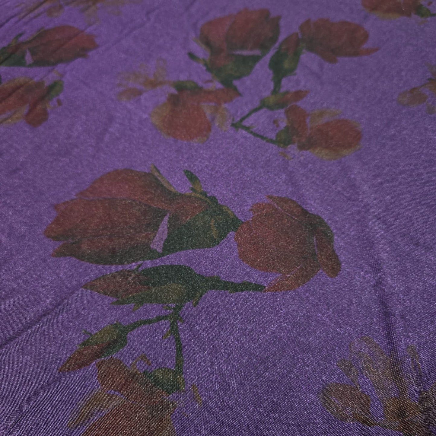 Amethyst Vintage Rose ITY Stretch Fabric | 58" Wide Soft Floral Jersey Dressmaking Fabric – Sold by the Metre