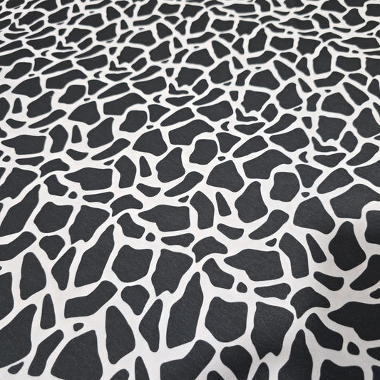 White Giraffe Print ITY Stretch Fabric 58" Jersey Fabric By The Metre
