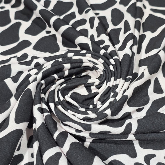 White Giraffe Print ITY Stretch Fabric 58" Jersey Fabric By The Metre