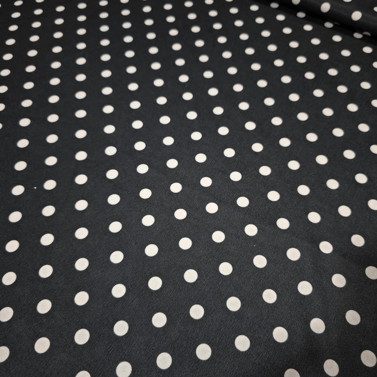 Black White Polka Dot ITY Stretch Fabric 58" Jersey Fabric By The Metre