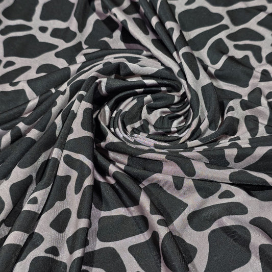 Grey Giraffe Print ITY Stretch Fabric 58" Jersey Fabric By The Metre