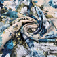 Blue Watercolour Floral ITY Jersey Fabric 58" | Dress Fabric By The Metre