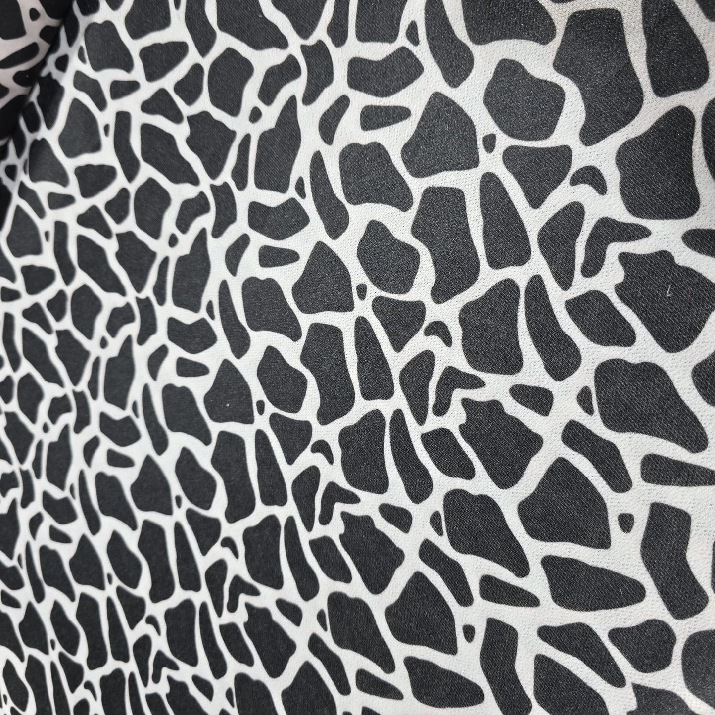 Black & White Animal Print Polyester Jersey Fabric – 58" Wide Stretch Dressmaking Fabric Sold By The Metre
