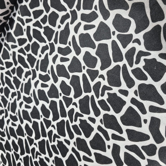 Black & White Animal Print Polyester Jersey Fabric – 58" Wide Stretch Dressmaking Fabric Sold By The Metre